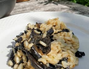 Risotto aux trompettes de la mort de reglisse