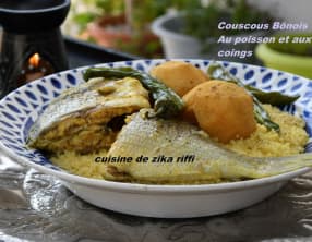 Couscous au poisson et aux coings