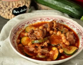Agneau mijoté aux courgettes et pois chiches