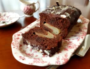 Cake chocolat aux poires entières