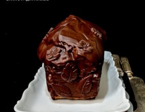 Cake cacao thé matcha et ganache chocolat