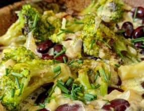 Poêlée de brocolis et haricots rouges au lait de coco