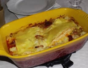Gratin de chou-fleur au chorizo et reblochon