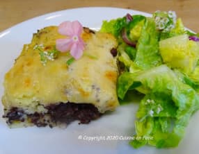Parmentier de boudin noir gratiné au Comté