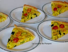Tarte aux 2 courgettes, navet et tomates cerises