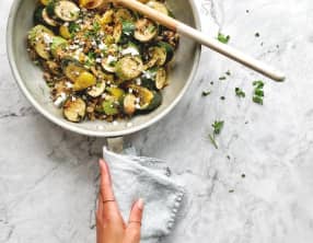 Poêlée d'automne à la courgette, poivron et persil