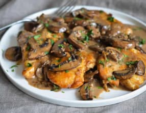 Poulet aux champignons vin et crème