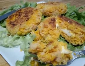 Galettes de potimarron au jambon et au Babybel