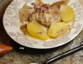 Lapin au Vouvray échalotes et graines de fenouil