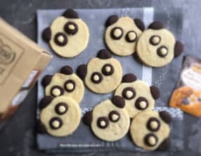Biscuits panda vanille chocolat