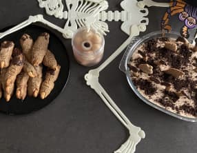 Soupe d'oeil, cimetière chocolaté et doigts de zombies d’halloween