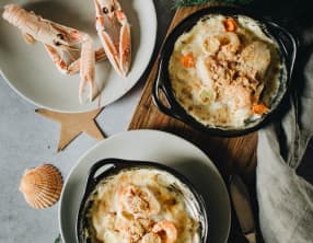 Cassolette de poisson au four et petits légumes