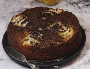 Gâteau au fromage blanc poire chocolat