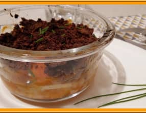 Crumble de potiron, carottes, chèvre et farz