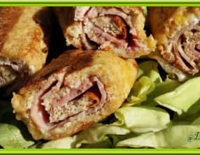 Croques-rolls perdus au jambon, roquefort et noix