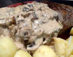 Entrecôte sauce aux champignons