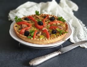 Tarte poireaux à la sardine et tomate