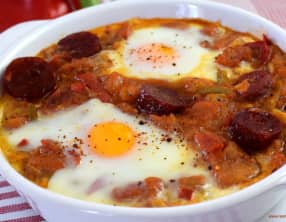 Piperade à l'oeuf et au chorizo