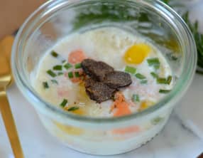 Oeuf cocotte au saumon fumé
