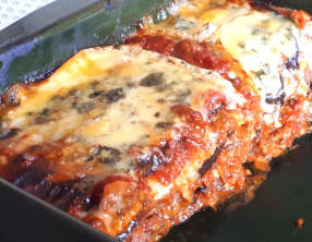 Lasagnes aux aubergines et au bleu d’Auvergne
