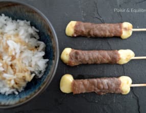 Brochettes boeuf-fromage comme chez le japonais