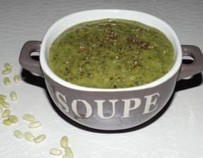 Soupe aux orties, oseille et plantain lancéolé et flageolets