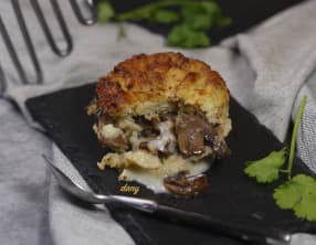 Gâteaux de pommes de terre champignons cancoillotte