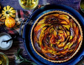 Tarte courge butternut et oignons caramélisés