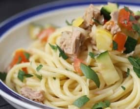 Pâtes courgettes et thon