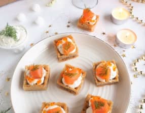 Mini gaufres au saumon