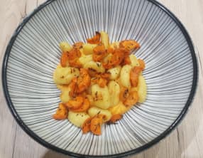 Gnocchis poêlés, purée de butternut et carottes rôties
