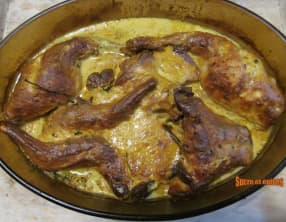 Lapin à la moutarde cuit au four