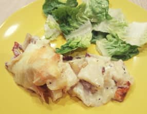 Tartiflette de pâtisson et pommes de terre