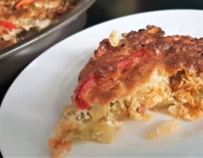 Quiche chou, lardons et mozzarella