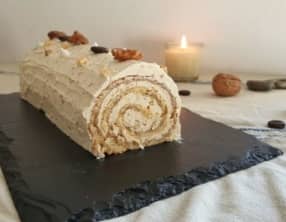 Bûche aux noix de Grenoble bio et café