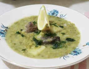 Ragoût de pois cassés sauce blanche au citron