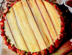 Tarte fraise rhubarbe vanille