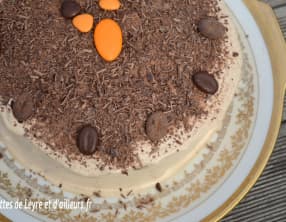 Génoise au chocolat, fourrée à la chantilly café