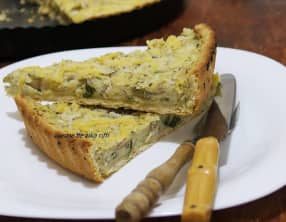 Quiche à la viande hachée poireaux et écrasé de pomme de terre