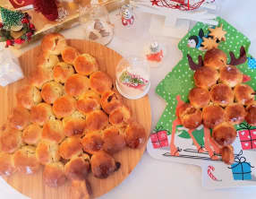 Pain farci en forme de sapin