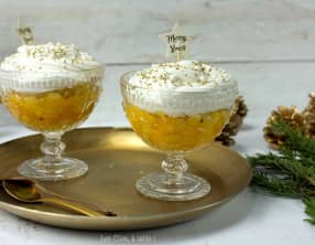 Coupes ananas mangues, crème coco