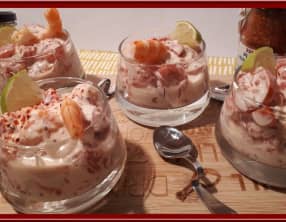 Verrines de crevettes et pomelos