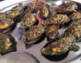 Moules farcies au pesto maison