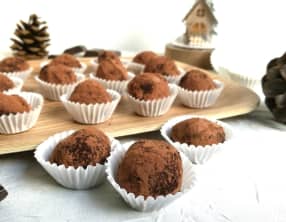 Truffes au chocolat et crème de marrons