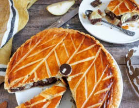 Galette des rois au chocolat et poires