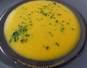 Soupe butternut et poireaux