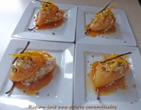 Riz au lait aux poires caramélisées