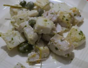 Filets de perche du Nil aux câpres, beurre ail et persil et citron