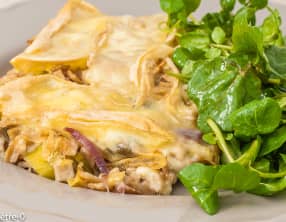 Gratin de crozets aux poireaux et reblochon