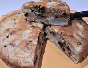 Gâteau aux poires et pépites de chocolat